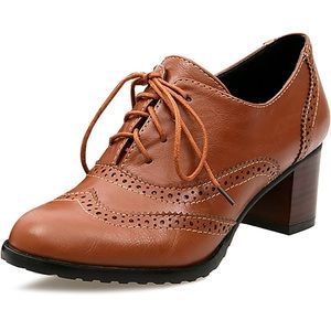Women's Classic Mid Heel Mary Jane Pumps Round Toe Oxfords Dress Shoes